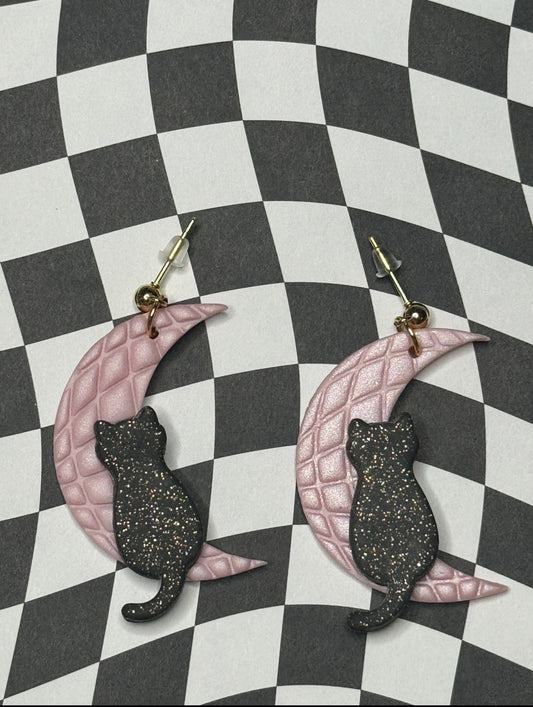 Pinkoween kitty crescent moons