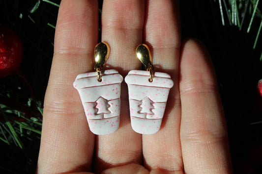 Pink Speckled Coffee Cups